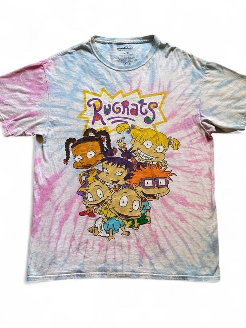 Tie-Dye Nickelodeon Rugrats Graphic Tee - Pink/Blue L
